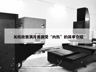 关税政策满月美国受“内伤”的简单介绍